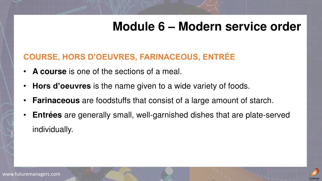 module 6 modern service order