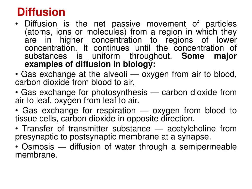 diffusion diffusion is the net passive movement