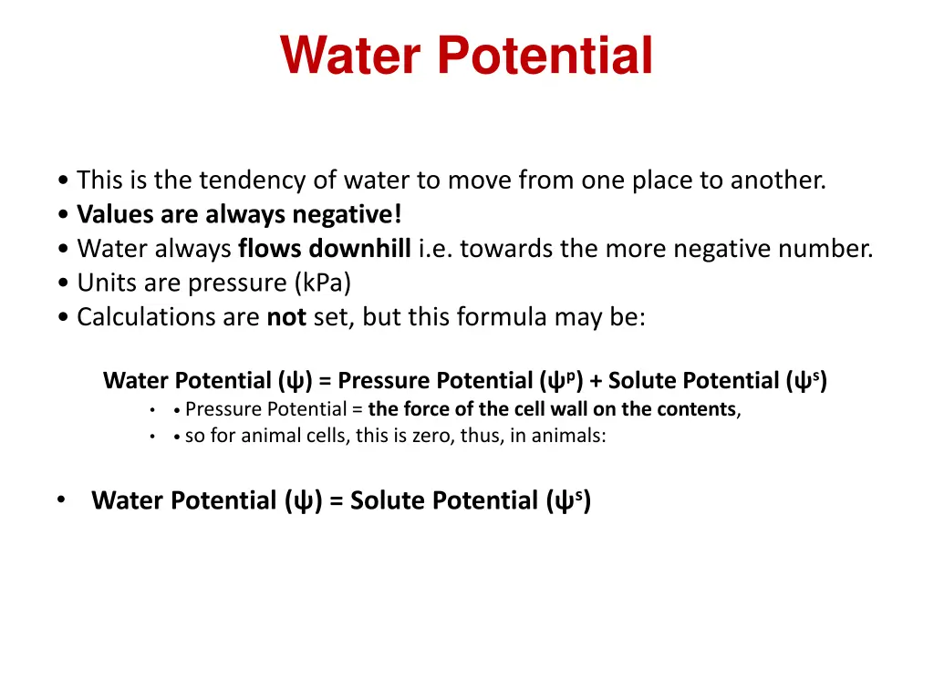 water potential