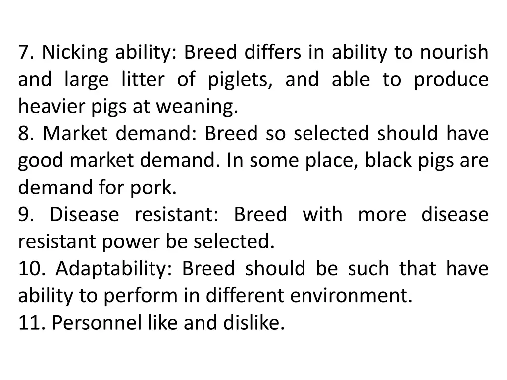 7 nicking ability breed differs in ability