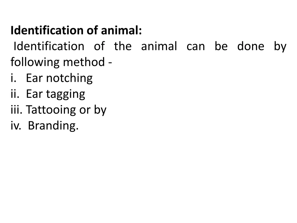 identification of animal identification