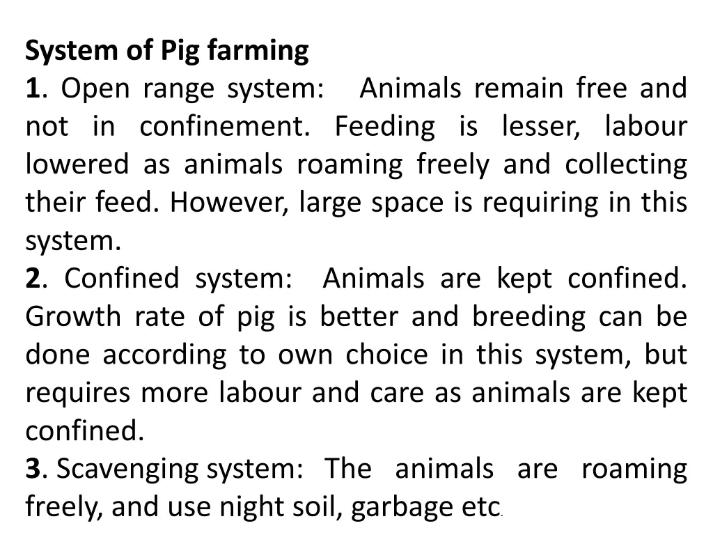 system of pig farming 1 open range system animals