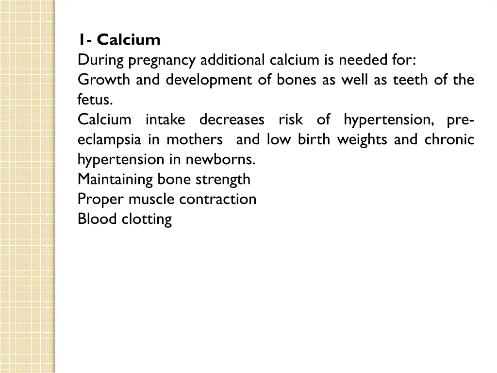 1 calcium during pregnancy additional calcium