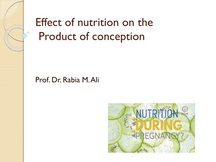 effect of nutrition on the product of conception