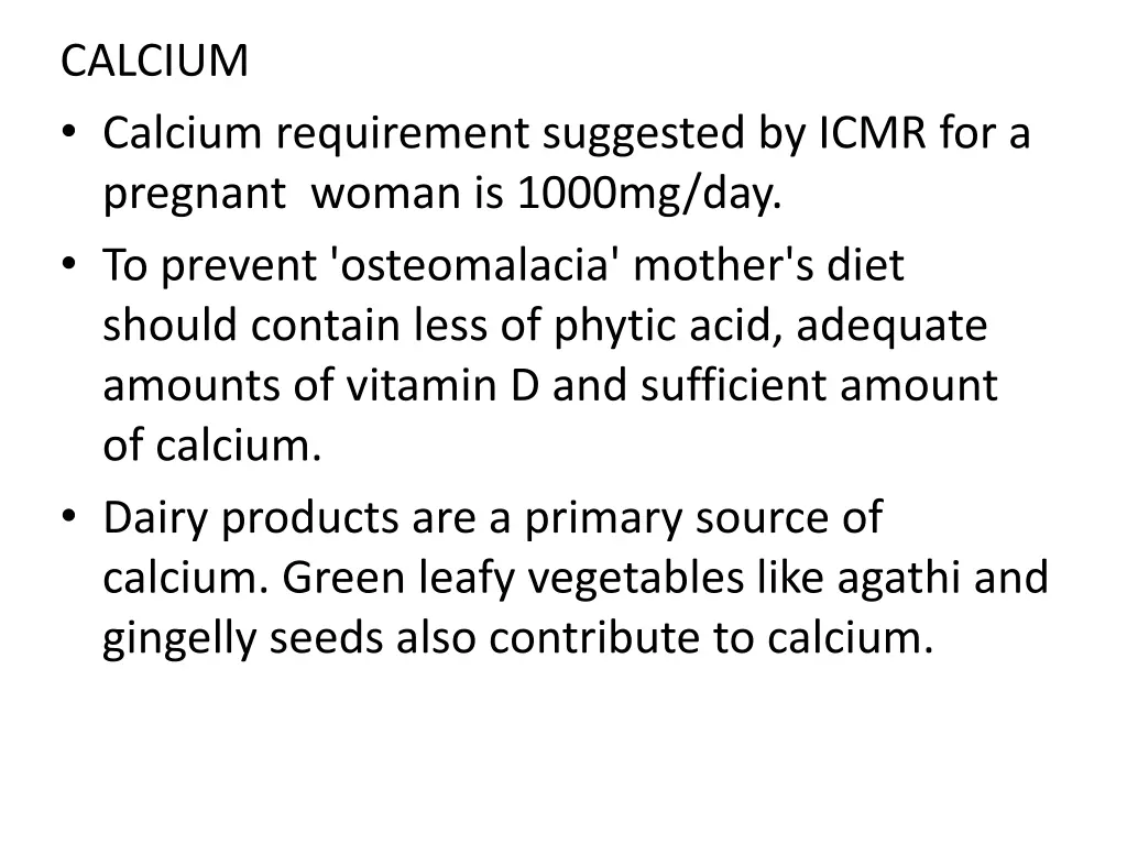 calcium calcium requirement suggested by icmr