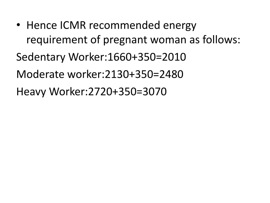 hence icmr recommended energy requirement