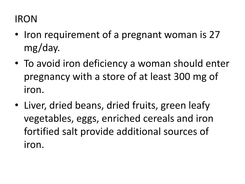 iron iron requirement of a pregnant woman