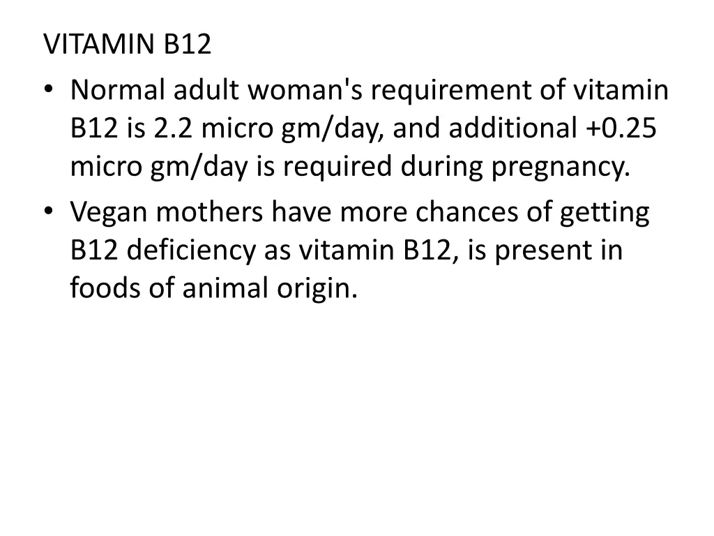 vitamin b12 normal adult woman s requirement