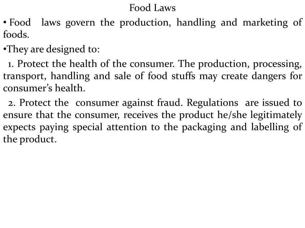 food laws