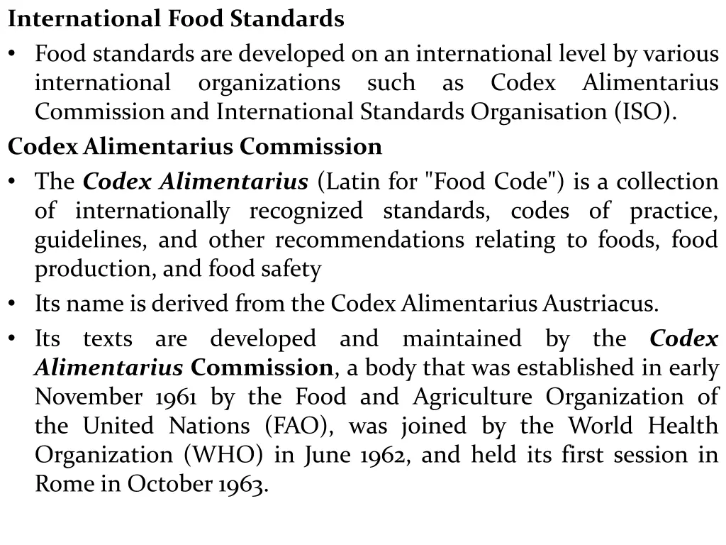 international food standards food standards