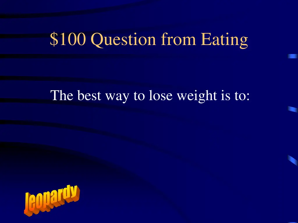 100 question from eating