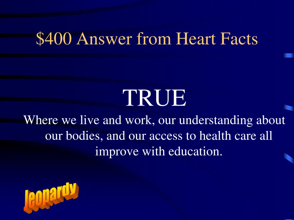 400 answer from heart facts