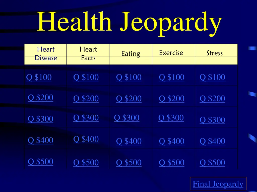 health jeopardy