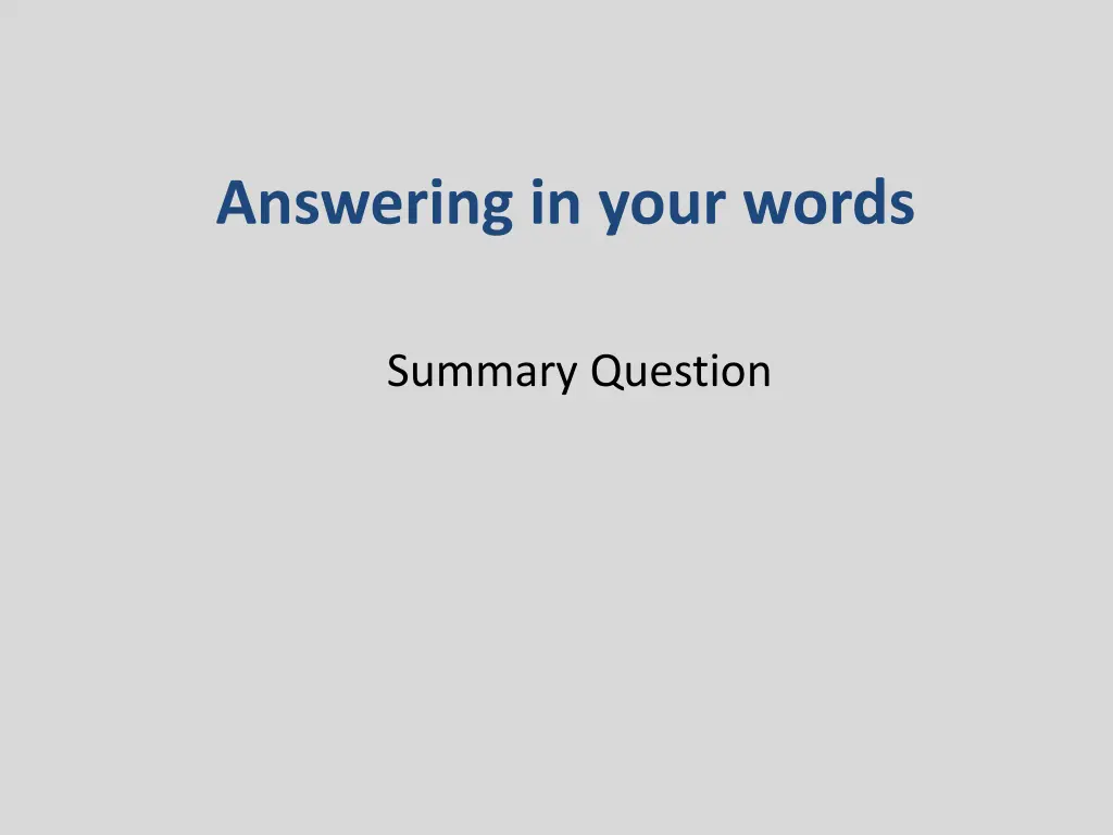 answering in your words 2