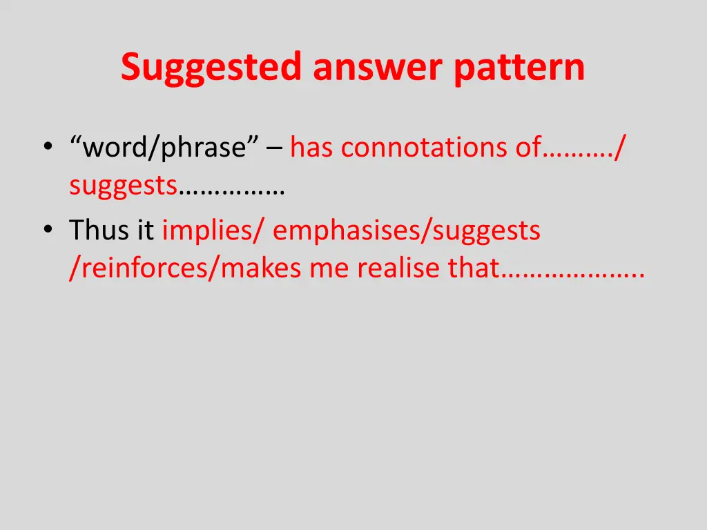 suggested answer pattern