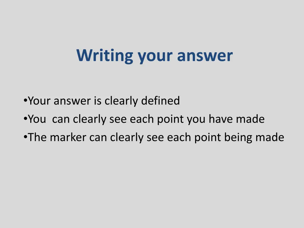 writing your answer 1