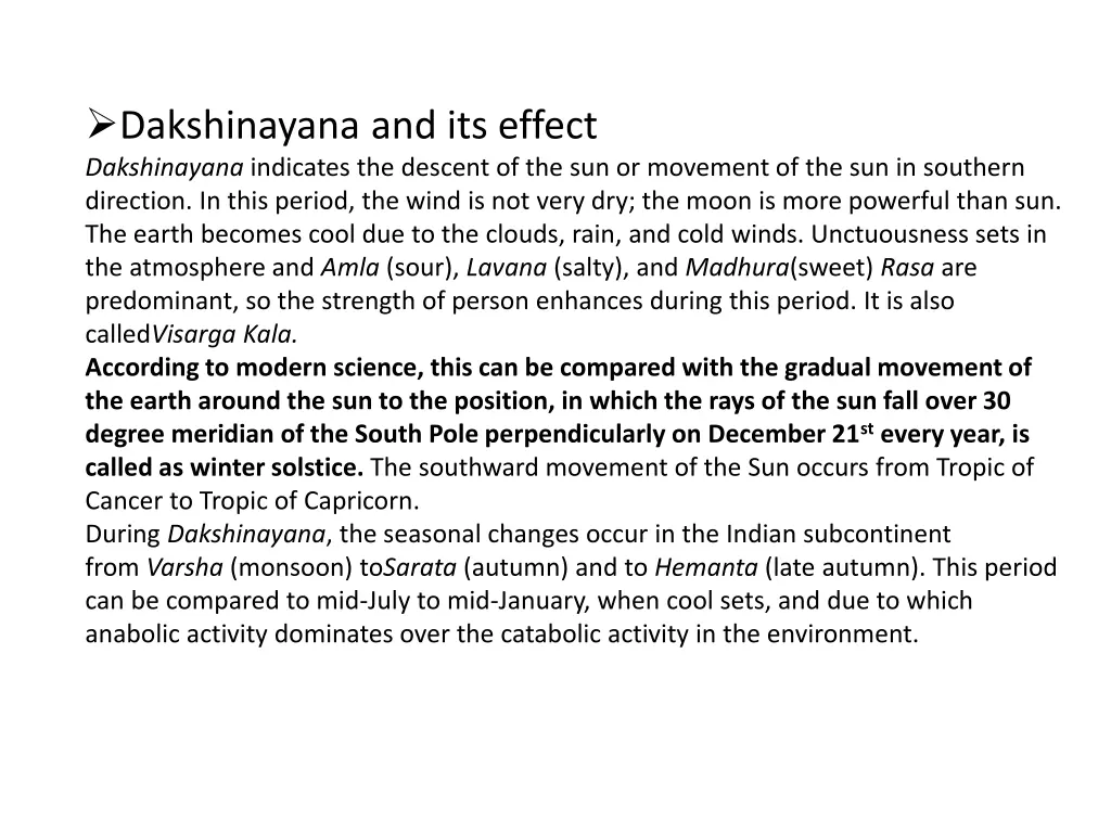 dakshinayana and its effect dakshinayana