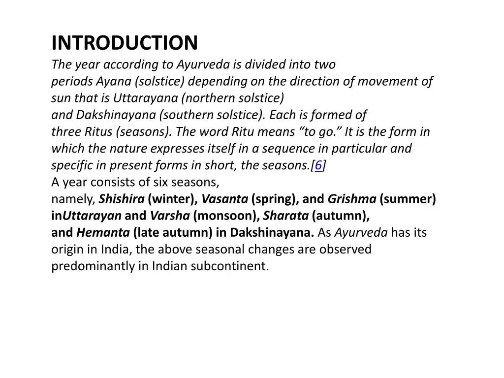 introduction the year according to ayurveda