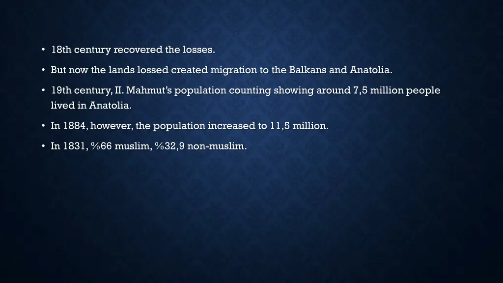 18th century recovered the losses