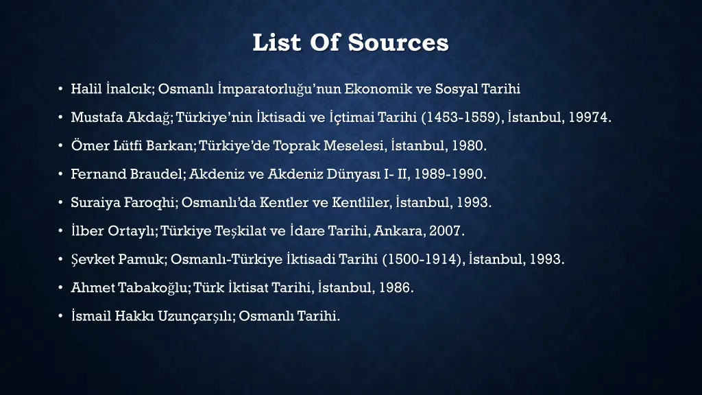 list of sources