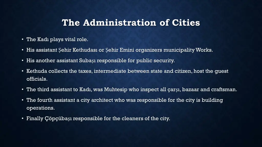 the administration of cities