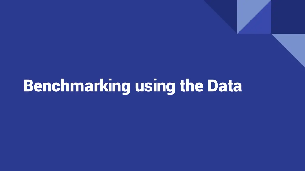 benchmarking using the data