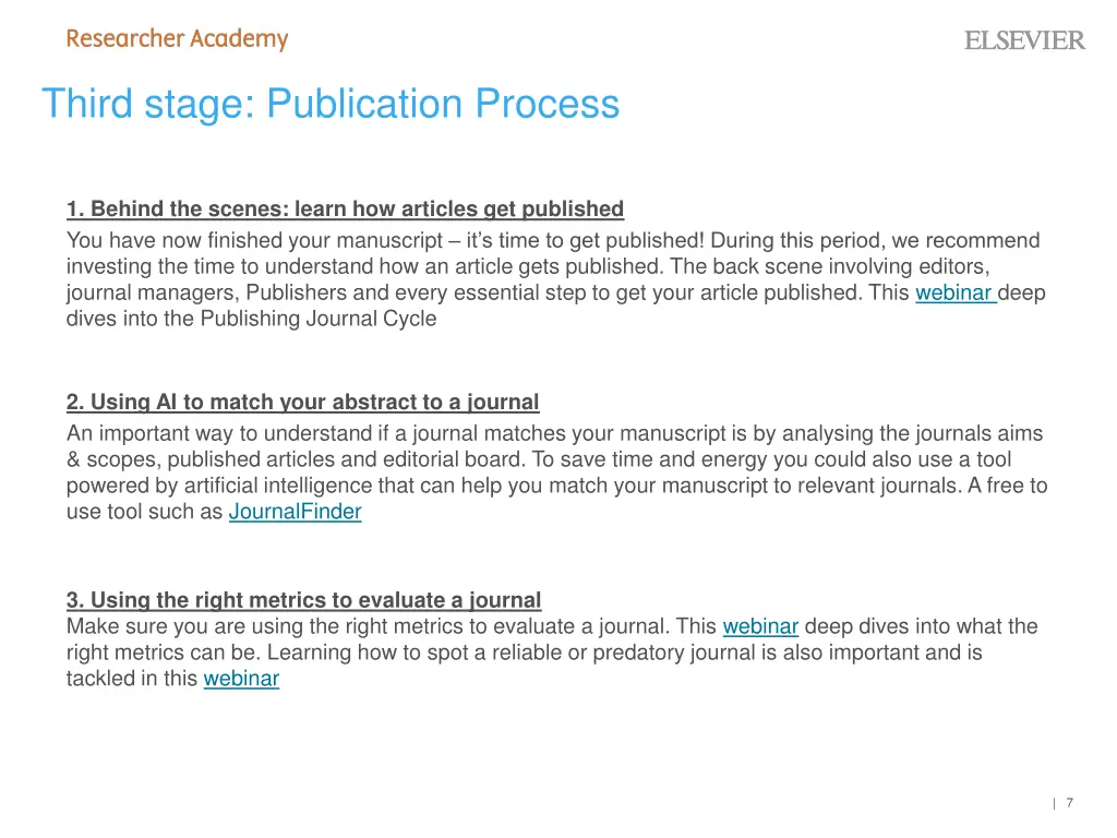 third stage publication process