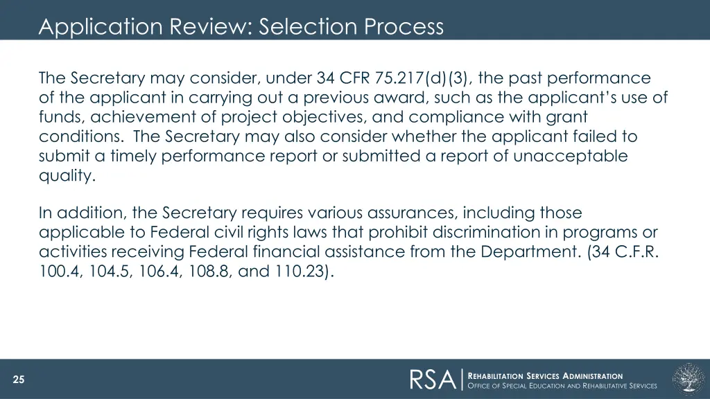 application review selection process