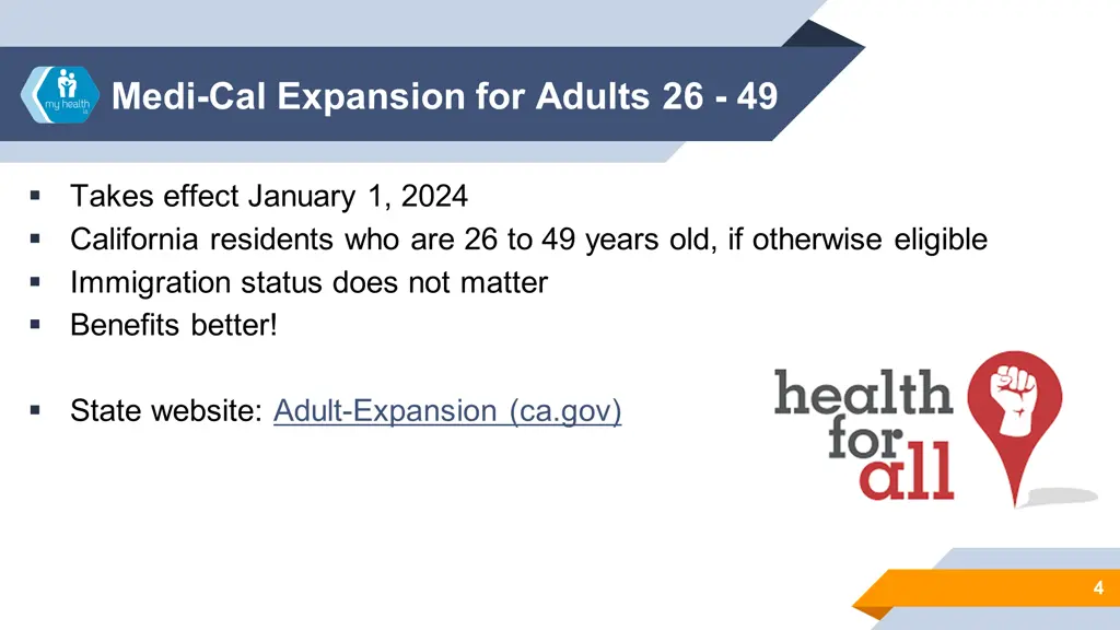 medi cal expansion for adults 26 49