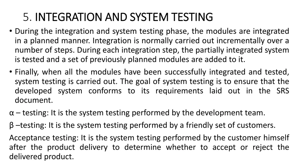 5 integration and system testing integration