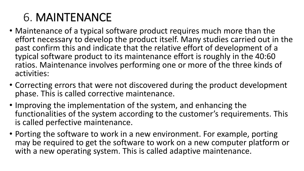 6 maintenance maintenance maintenance