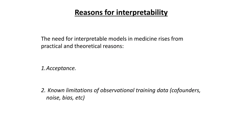 reasons for interpretability