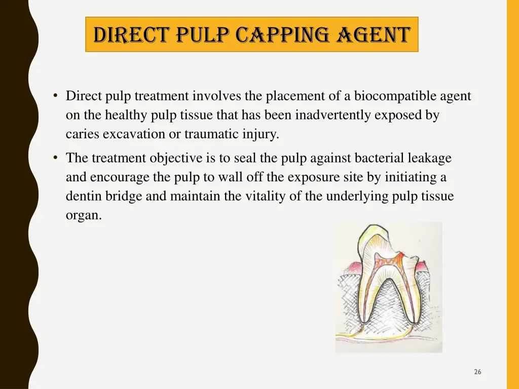 direct pulp capping agent