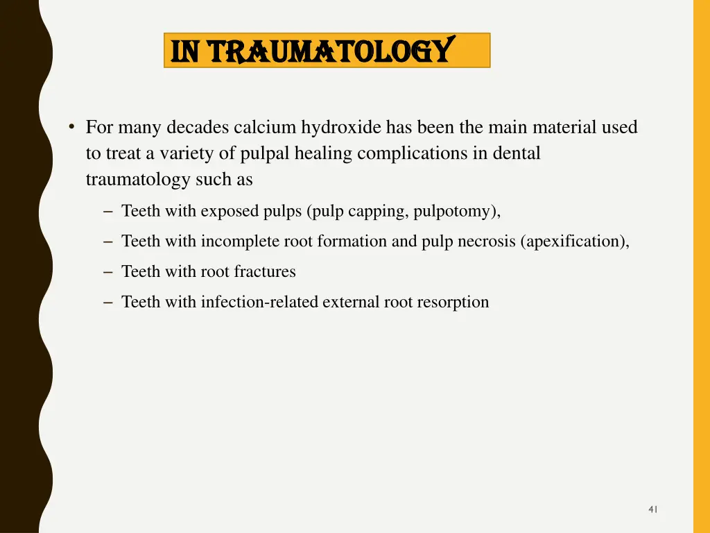 in traumatology in traumatology