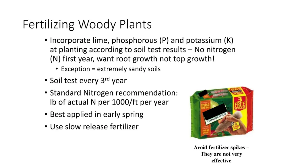 fertilizing woody plants incorporate lime