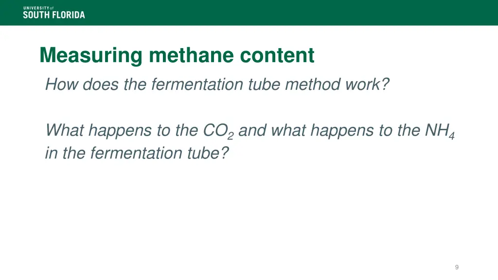 measuring methane content how does