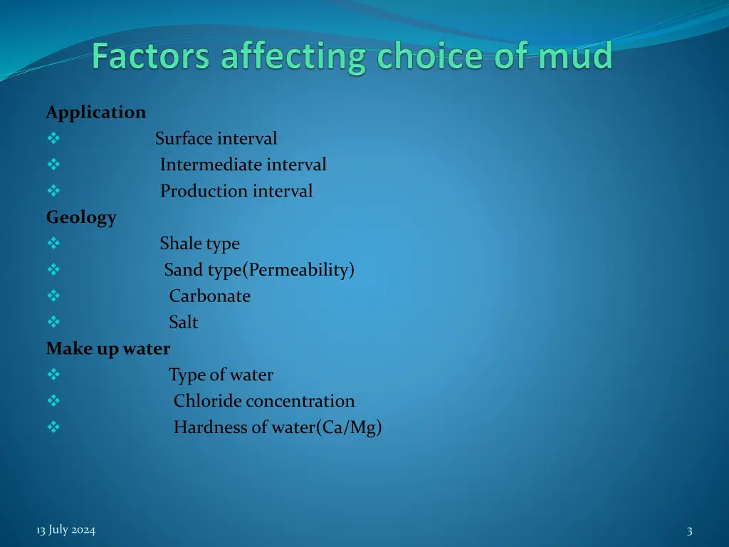 application geology make up water