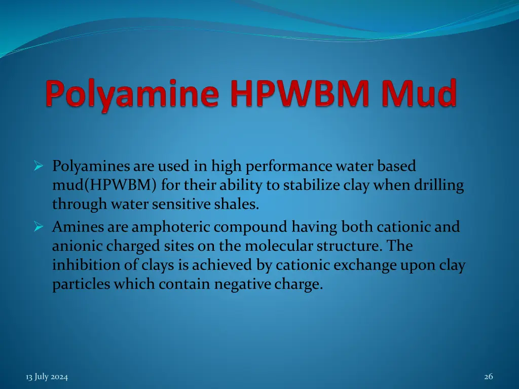 polyamines are used in high performance water