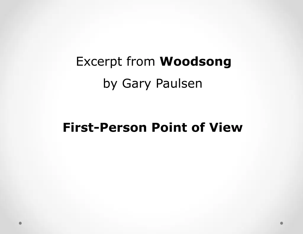 excerpt from woodsong