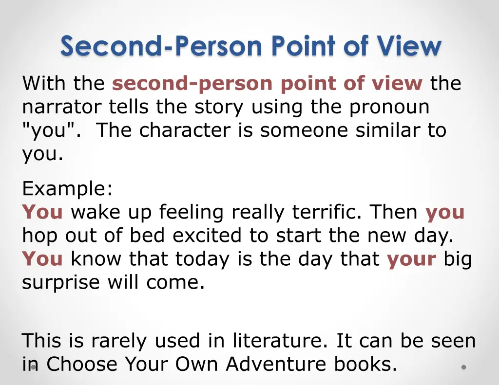 second person point of view with the second