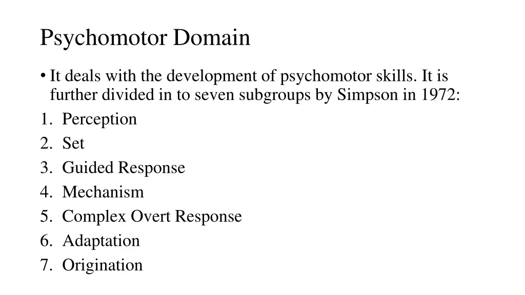 psychomotor domain