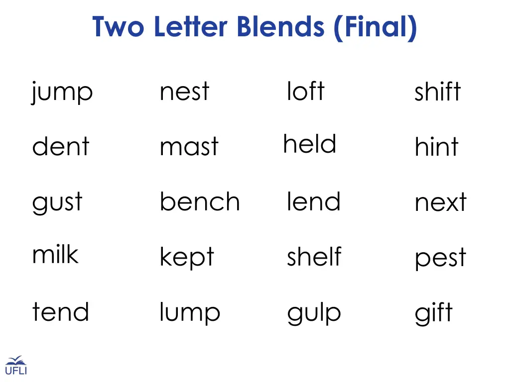 two letter blends final