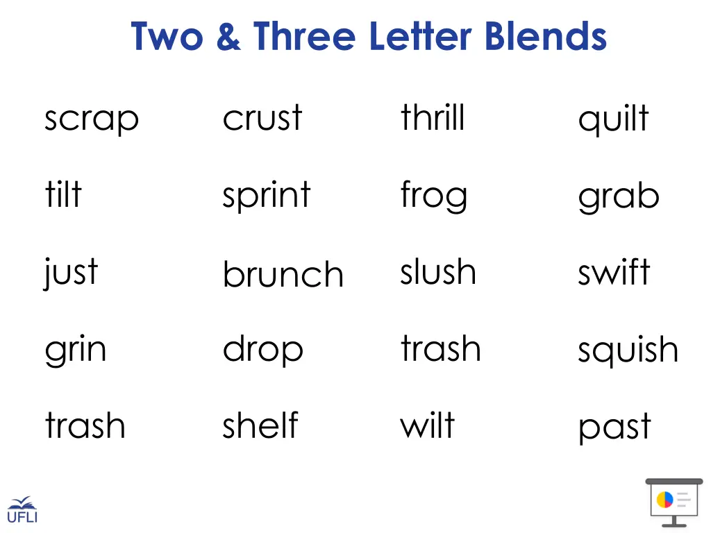 two three letter blends 1