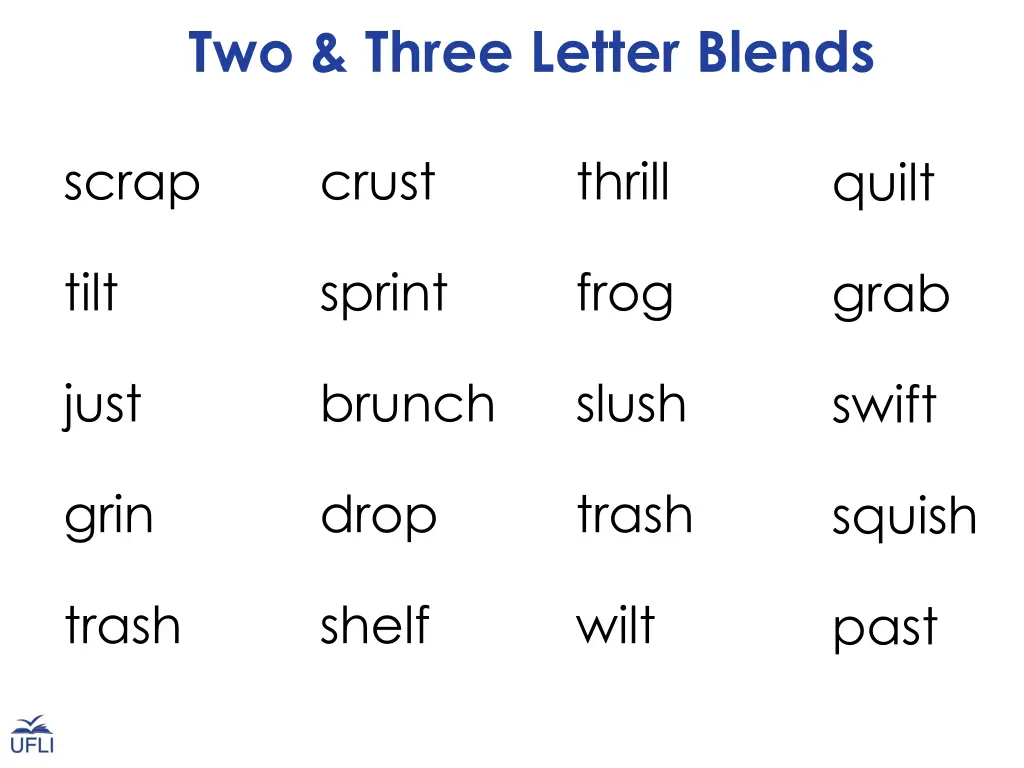 two three letter blends