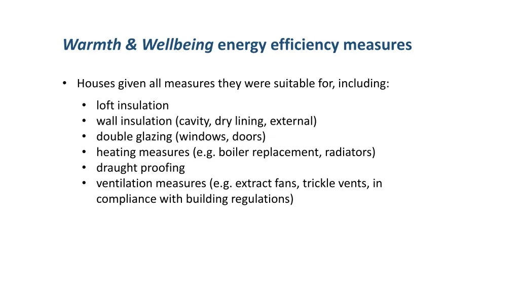 warmth wellbeing energy efficiency measures