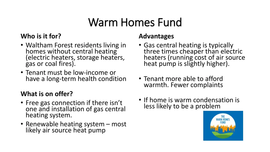 warm homes fund warm homes fund