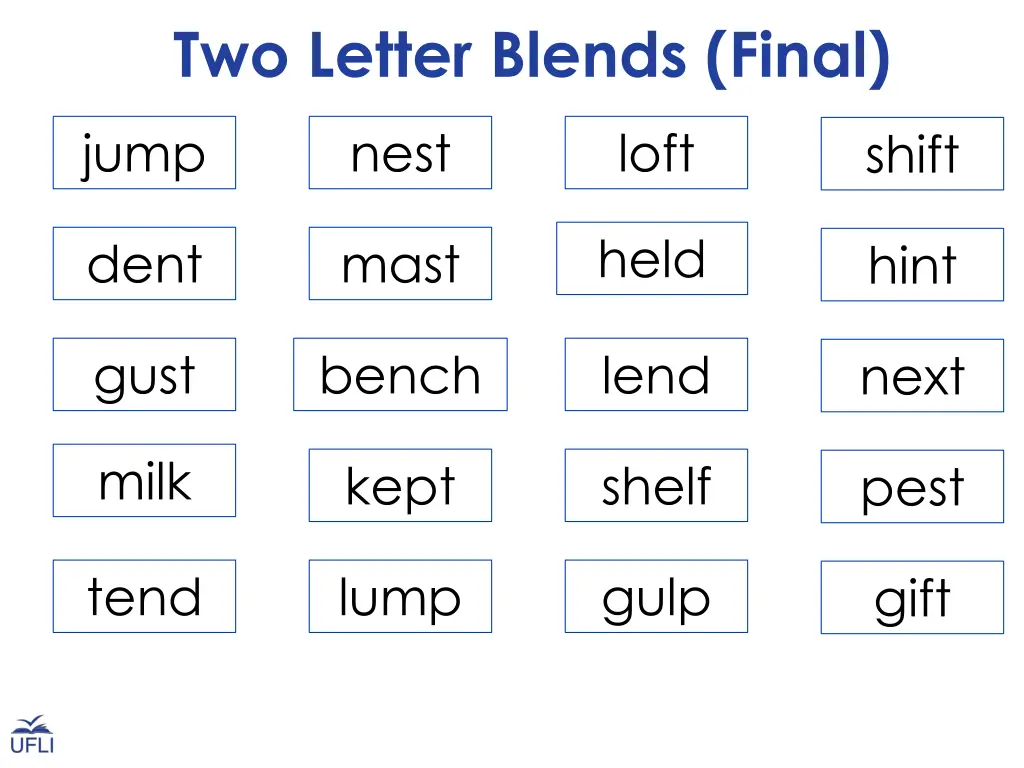 two letter blends final