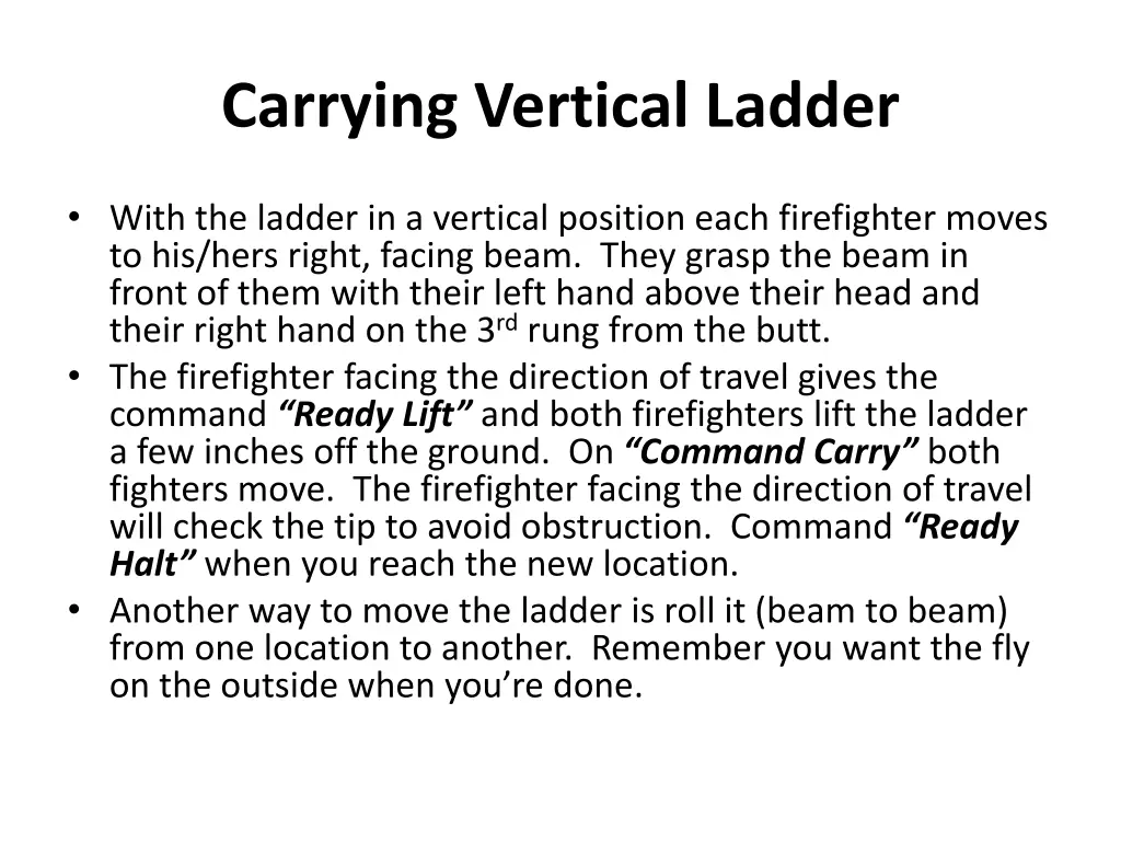 carrying vertical ladder