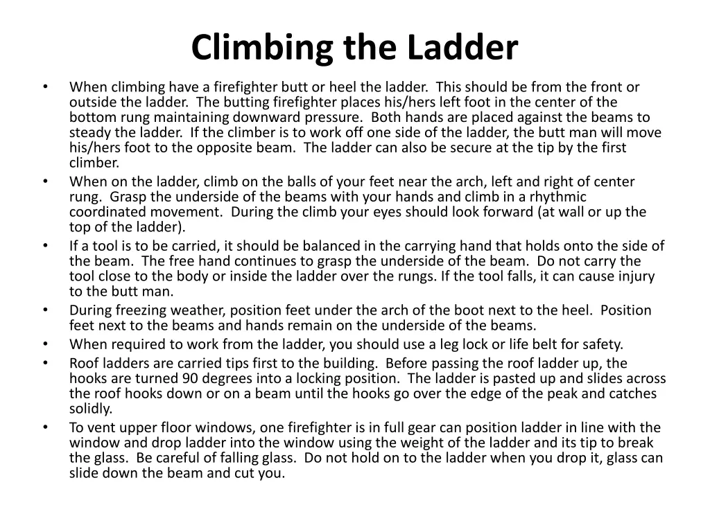 climbing the ladder