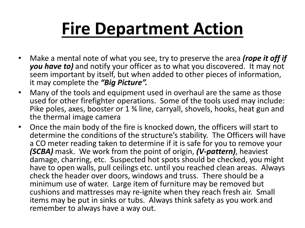 fire department action